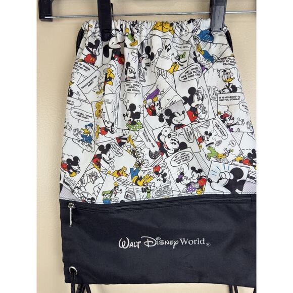 Walt Disney World Parks Comic Strip Mickey Mouse Drawstring Cinch Bag Backpack - Picture 3 of 15
